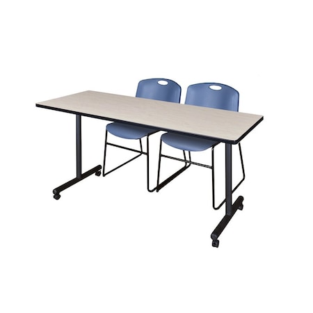 Kobe Rectangle Mobile table, 60" W, 29" H, Laminate Top, Maple MKTRCC6024PL44BE